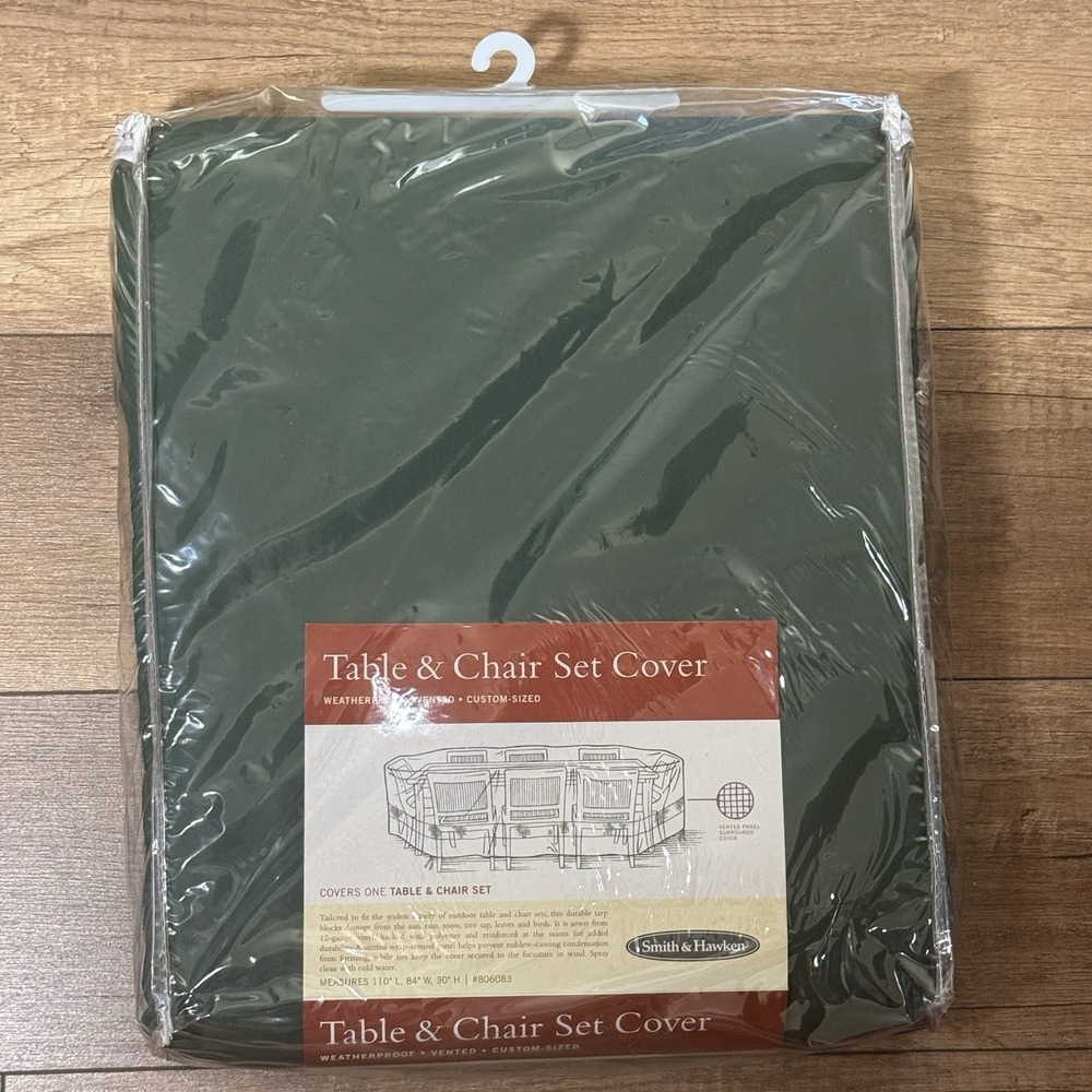 NEW Smith & Hawken Patio Table & Chair Set Cover Green 110x84 Waterproof Vented